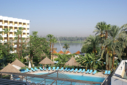 Luxor-Blick aus dem Hotelzimmer auf den Nil