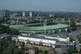 Atomium - Blick vom Atomium zum Heysel-Stadion