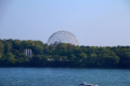 Ausblick vom Riesenrad auf Biosphere Montreal