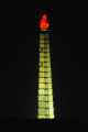 Juche Turm bei Nacht vom Hotel aus