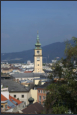 Blick vom Schloss auf die Stadtpfarrkirche