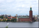 Monteliusvgen - Ausblick auf das Rathaus