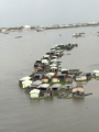 Mekong-Delta - Schwimmende Huser auf einem der Arme des Mekong